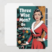 Invitation 3 Trois Hommes Sages Soient Sérieux Noël (Devant / Derrière)