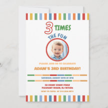 3 X Anniversaire Coloré Amusant