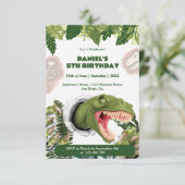 Invitation 3D Dinosaur Birthday (Debout devant)