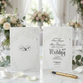 Invitation 3D Faux Embossed White Orchid Floral Arch Wedding 