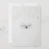 Invitation 3D Faux Embossed White Orchid Floral Arch Wedding  (Dos)