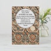 Invitation 3D Layered Paper Cut Boho Wildflower Invite (Debout devant)