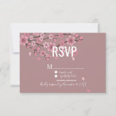Invitation 3D Ombre Petals Cherry Blossom Botany RSVP (Devant)
