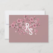 Invitation 3D Ombre Petals Cherry Blossom Botany RSVP (Dos)