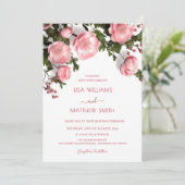Invitation  3D Roses Wedding Photo (Debout devant)