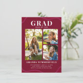 Invitation 3e année Photo Collage de la fête de graduation (Debout devant)