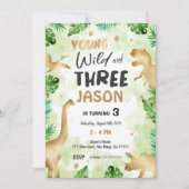 Invitation 3e anniversaire, anniversaire de Dinosaur (Devant)