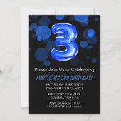 Invitation 3e anniversaire Ballons Enfants Blue Boy Party (Devant)