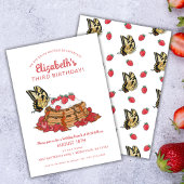 Invitation 3e anniversaire Berry Brunch Fraises