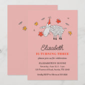 Invitation 3e anniversaire Casquette caricature mignonne mout (Devant / Derrière)