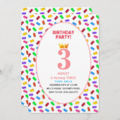 Invitation 3e anniversaire d'enfant (Devant / Derrière)