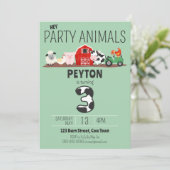 Invitation 3e anniversaire fête Animaux ferme Anniversaire (Debout devant)