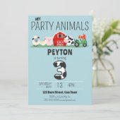 Invitation 3e anniversaire fête Animaux ferme Anniversaire (Debout devant)
