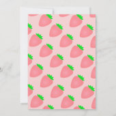 Invitation 3e anniversaire fraise rose bébé fille 2025 (Dos)