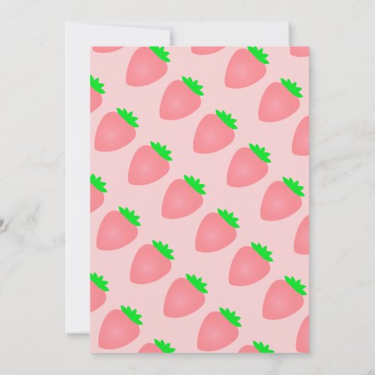 Invitation 3e anniversaire fraise rose bébé fille 2025 (Dos)