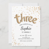 Invitation 3e anniversaire - Gold White (Devant)