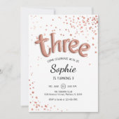 Invitation 3e anniversaire - Rose Gold White (Devant)
