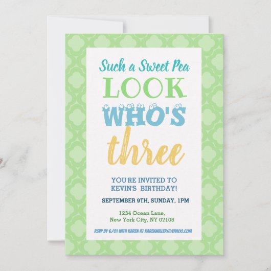 Invitation 3e édition d'invitation d'anniversaire (Devant)