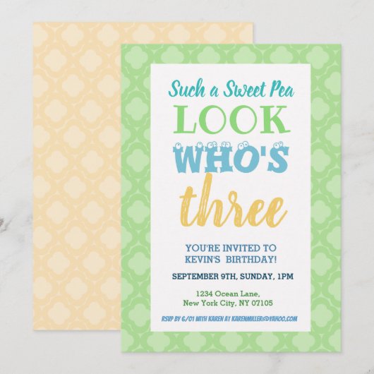 Invitation 3e édition d'invitation d'anniversaire (Devant / Derrière)