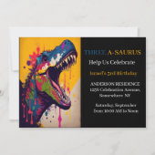 Invitation 3e Fête d'anniversaire de dinosaure (Devant)
