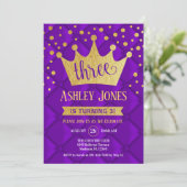 Invitation 3e fête d'anniversaire - Royal Purple Gold (Debout devant)
