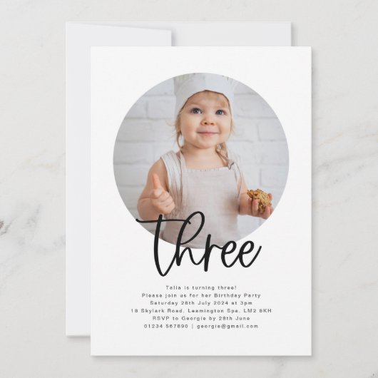 Invitation 3ème anniversaire de la photo ronde (Devant)