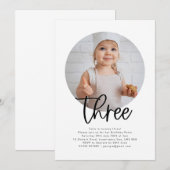 Invitation 3ème anniversaire de la photo ronde (Devant / Derrière)