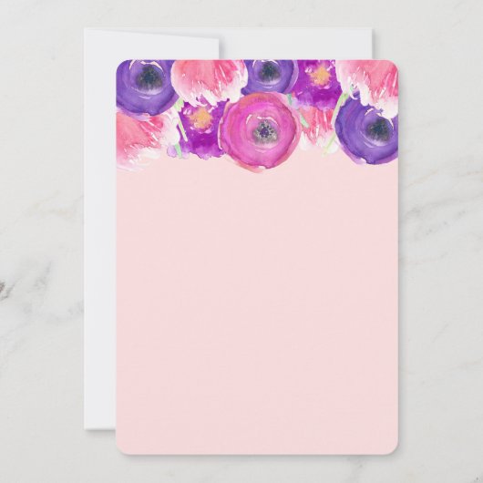 Invitation 3ème fille d'invitation d'anniversaire, or pourpre (Dos)