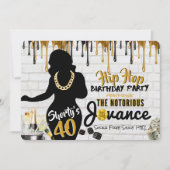 Invitation 40| 90's Hip hop Birthday Drip Photo (Devant)