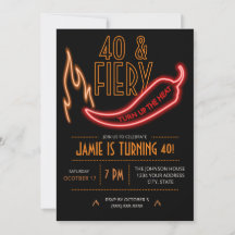 40 and Fiery, Neon 40th Birthday