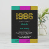 Invitation 40 ans 1986 Bloc de Couleurs Rétro (Debout devant)