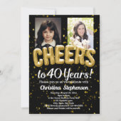 Invitation 40 ans 40e anniversaire hier et aujourd'hui Photo (Devant)
