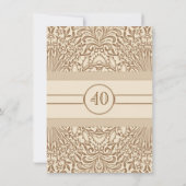 Invitation 40 ans de mariage anniversaire de mariage vintage  (Dos)