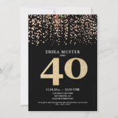 Invitation 40 ans d'invitation au design d'or noir (Devant)