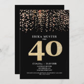 Invitation 40 ans d'invitation au design d'or noir (Devant / Derrière)