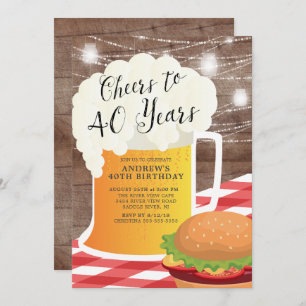 Invitation 40 ans d'invitation d'anniversaire