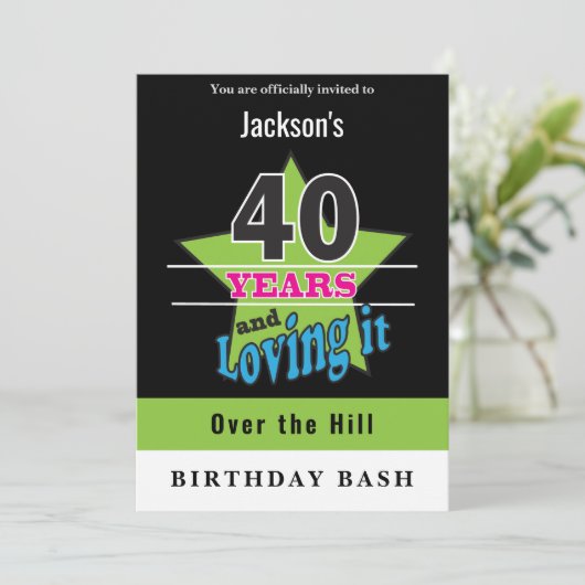 Invitation 40 ans et aimer | Anniversaire (Debout devant)