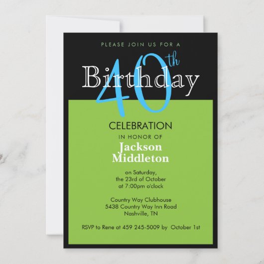 Invitation 40 ans et aimer | Anniversaire (Dos)