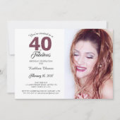 Invitation 40 ans et fabuleuse photo du 40e anniversaire du p (Devant)
