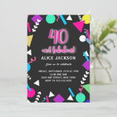 Invitation 40 ans et Fabuleux Anniversaire Rétro Noir (Debout devant)