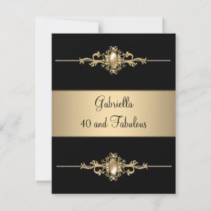 Invitation 40 ans et Fabuleux Café Noir Finition Fête d'anniv