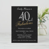 Invitation 40 ans et Fabuleux Élégant écriture Anniversaire (Debout devant)