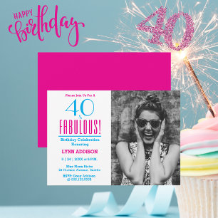 Invitation 40 ans et Fabuleux Photo 40ème Anniversaire