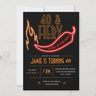 Invitation 40 ans et Feu, 40e anniversaire néon