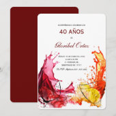Invitation 40 Ans Femme Invitation (Devant / Derrière)