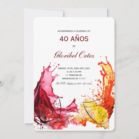 Invitation 40 Ans Femme Invitation (Devant)