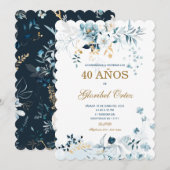 Invitation 40 ans femme Invitation (Devant / Derrière)