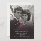 Invitation 40 ans Photo Anniversaire Vertical (Devant)