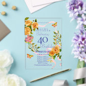 Invitation 40 ans Ruban Rose Doré (Insitu (Mariage))