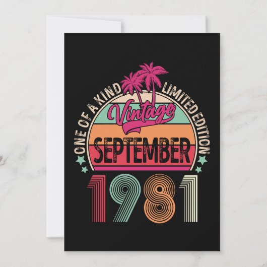Invitation 40 Ans Vintage Sep 1981 40e Anniversaire (Devant)